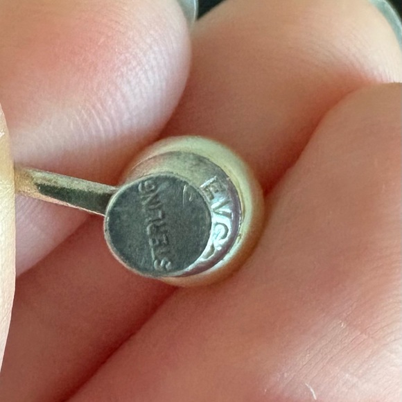 Vintage Sterling Silver Faux Pearl Earrings - Picture 5 of 9